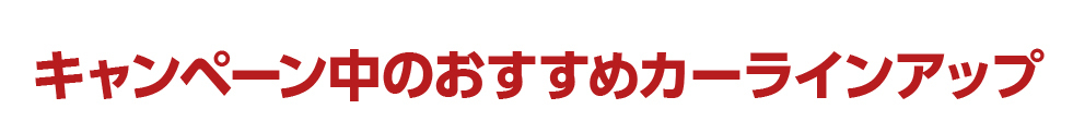 キャンペーン中のおすすめカーラインナップ