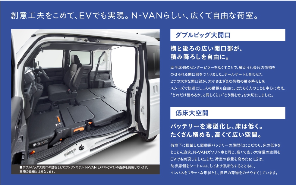 N-Van e。EVでも広くて自由な荷室